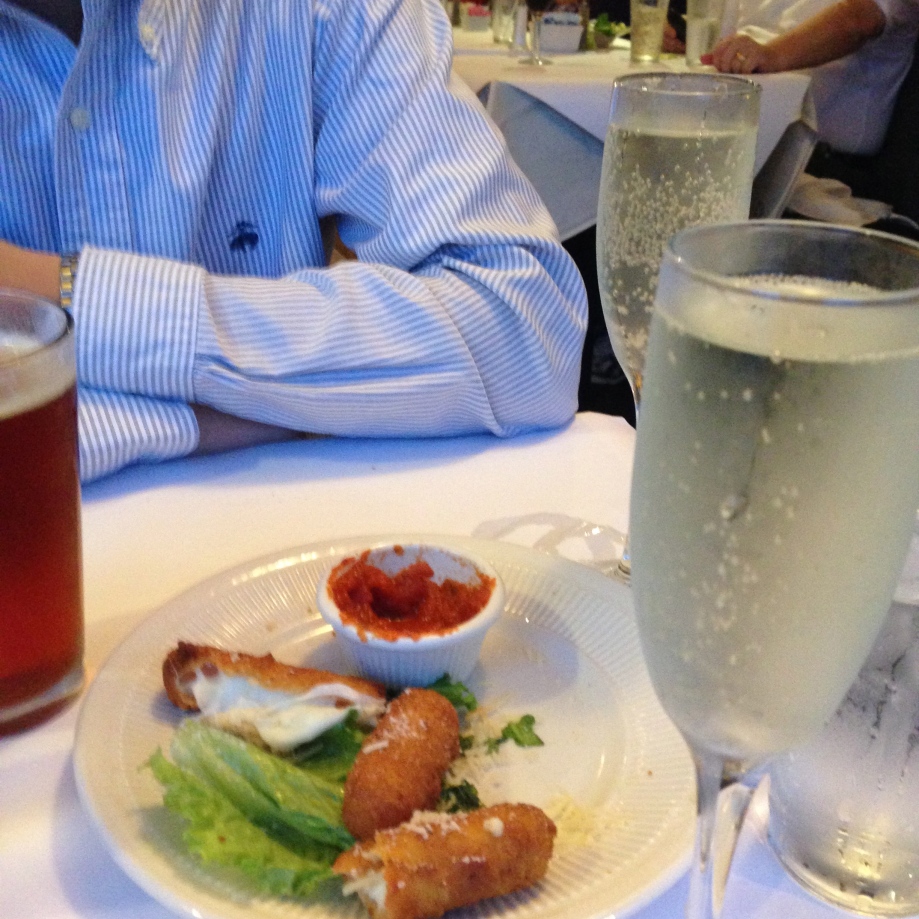 champagne and fried stuff.